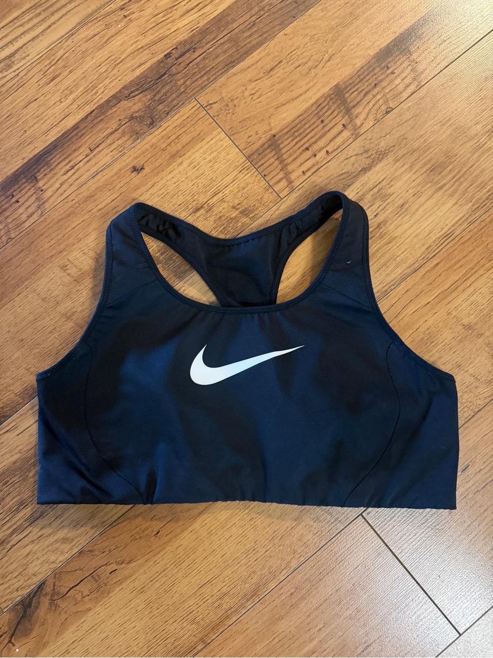 Nike Black Sports Bra with White Swoosh Logo